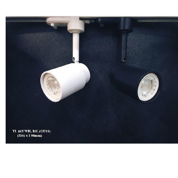 TLL 665 WH/BK GU10 LED Track Holder( Without Bulb And Without Track Rail)-Home Decore-DELIGHT OptoElectronics Pte. Ltd