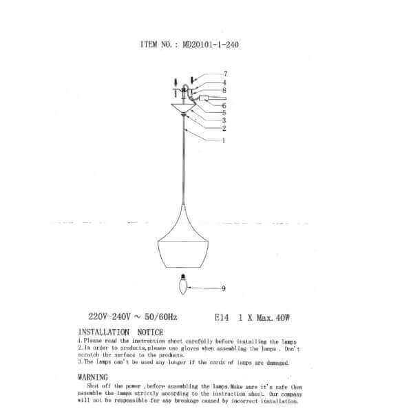 URBANA (MAR-MD20101) PENDANT LIGHT-Home Decore-DELIGHT OptoElectronics Pte. Ltd