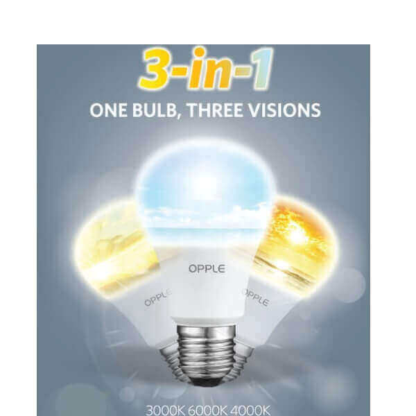 OPPLE (OPL-P-A60-E27-9W-TW) LED LAMP-LED Bulb-DELIGHT OptoElectronics Pte. Ltd