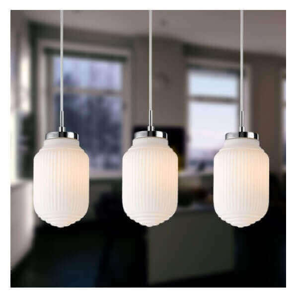 URBANA (XY-19092-1P-CHWH) GLASS PENDANT LIGHT-Home Decore-DELIGHT OptoElectronics Pte. Ltd