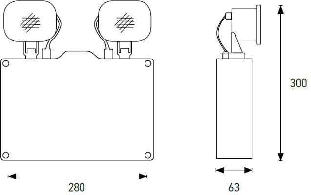 DENKO EXIT/Emergency Denko 2 x 3W LED IP65 Weatherproof Twin Emergency Light - Mickey Mouse