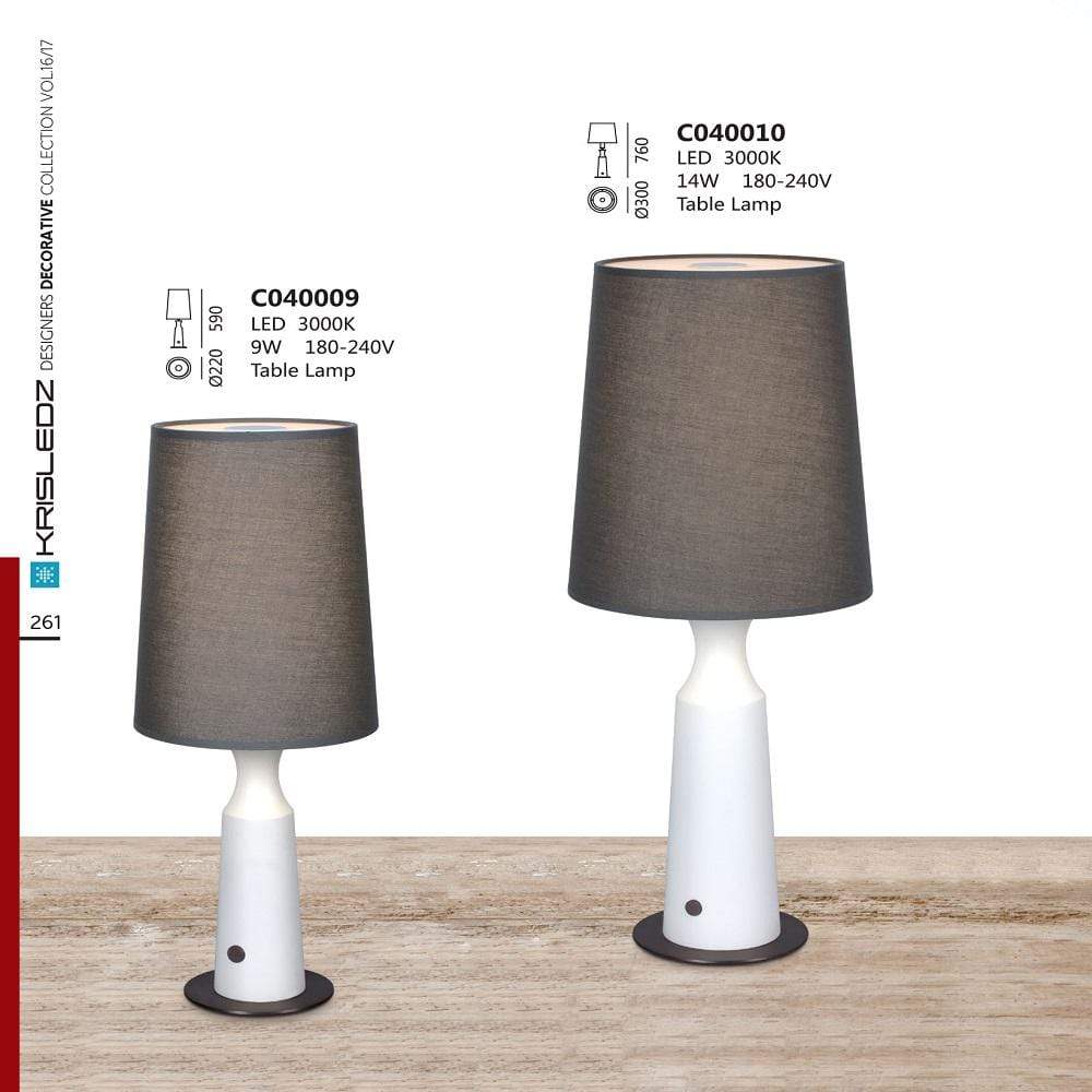 K1 Home Decore 1x 8W / 3000K / White Krisledz C4000 Table Lamp