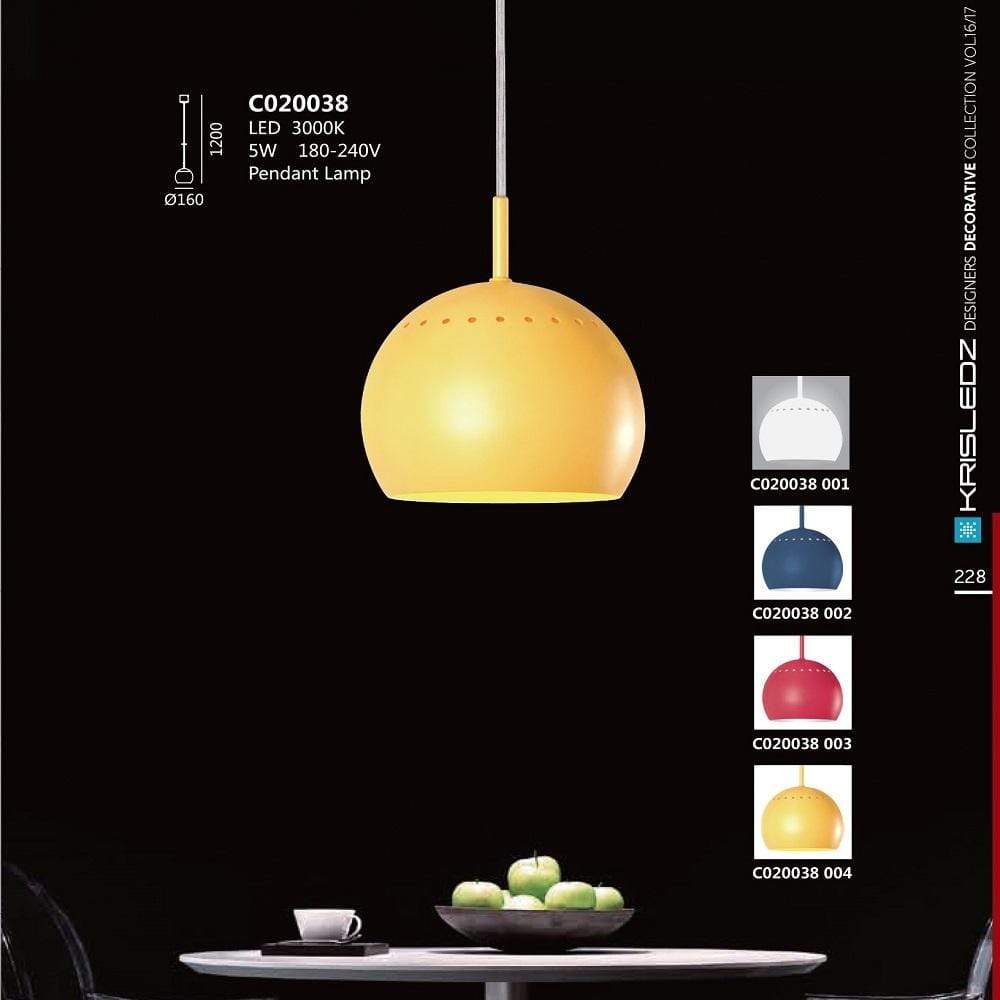 K1 Home Decore 5W / White / 3000K KRISLEDZ C020038 Series Mini Pendant Light