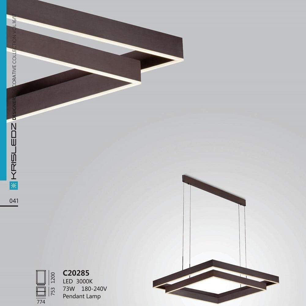 K1 Home Decore KRISLEDZ C20285 Square Pendant Light