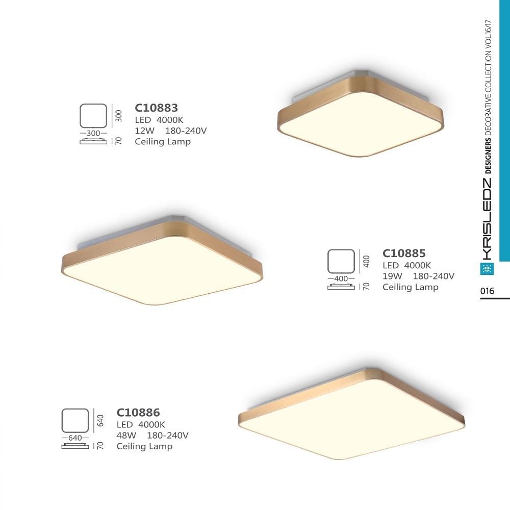 K1 Home Decore Krisledz Golden Square Ceiling Light