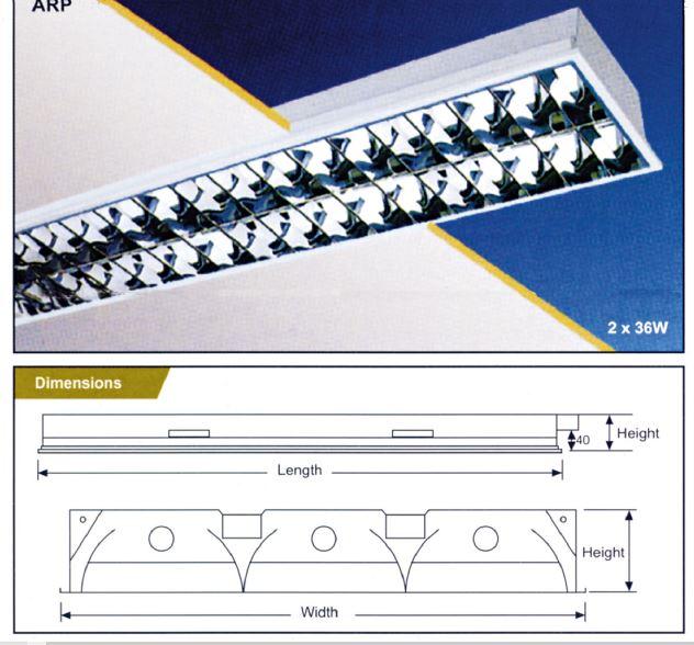 L7 Office Lighting AEROLITE Double Parabolic Mirror Louvres Linear Recessed Downlight