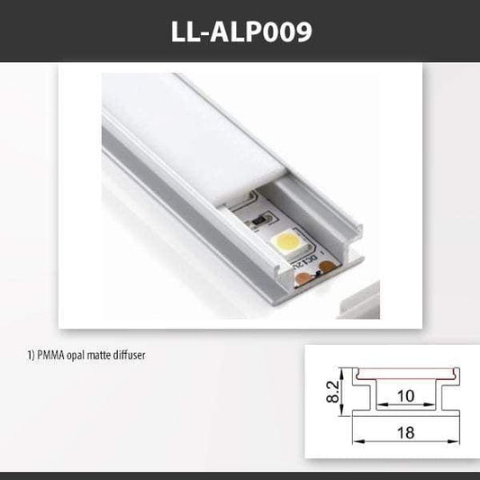 L9 Fixture [China] ALP009 Surface Mounting Aluminium Profile 2M x10Pcs