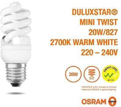 LEDVANCE Light Bulb 20W / 2700K Osram Duluxstar Mini Twist x12PCs