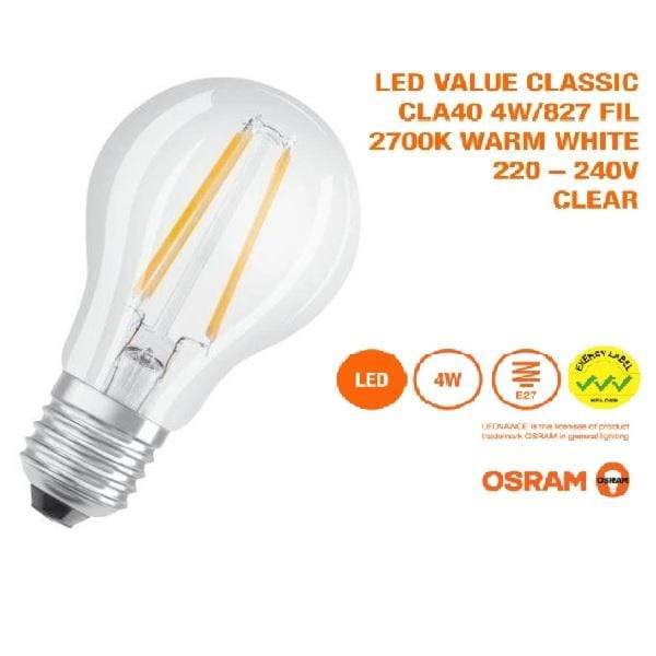 Forføre sol Grusom OSRAM A40 E27 Clear LED Filament Bulb, decoration lights for home- Delight  Sg – DELIGHT OptoElectronics Pte. Ltd