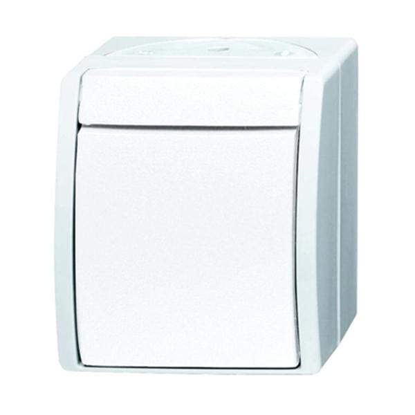 R1 Electrical Supplies Busch Jaeger 1 Gang 10A Surface Mount Rocker Light Switch IP44