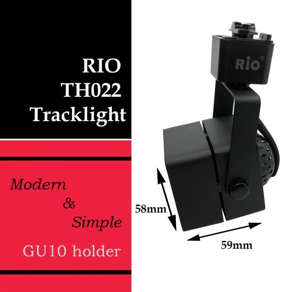RIO TH022 GU10 5W Square TRACK LIGHT Fixture (without bulb) - DELIGHT OptoElectronics Pte. Ltd