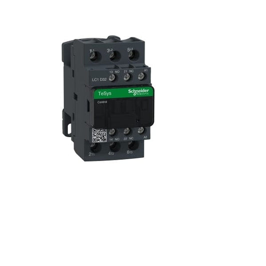 Schneider TeSys Deca, 3P(3 NO), 0 to 440V,32A, 230VAC 50/60Hz coil Contactor - DELIGHT OptoElectronics Pte. Ltd