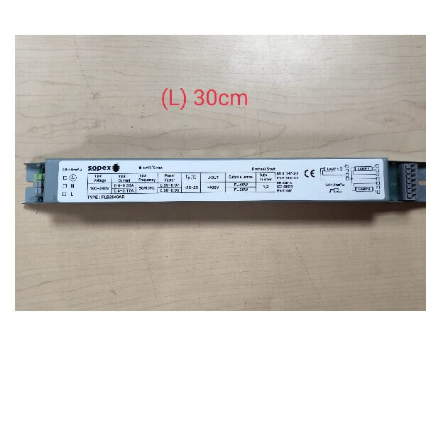 SOPEX FLB2040AD ELECTRONIC BALLAST 100-240VAC/ 120-240VDC 1X20W/ 2X20W/ 1X40W/ 2X40W-Ballast /Drivers-DELIGHT OptoElectronics Pte. Ltd