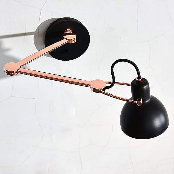 Y1 Home Decore Matte Black/Shiny Copper [USA] Seed Design Laito Swing Arm Wall Sconce