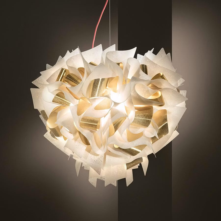 Slamp Vela Aurea lights. gold color Small Transparent Wire Pendant Light