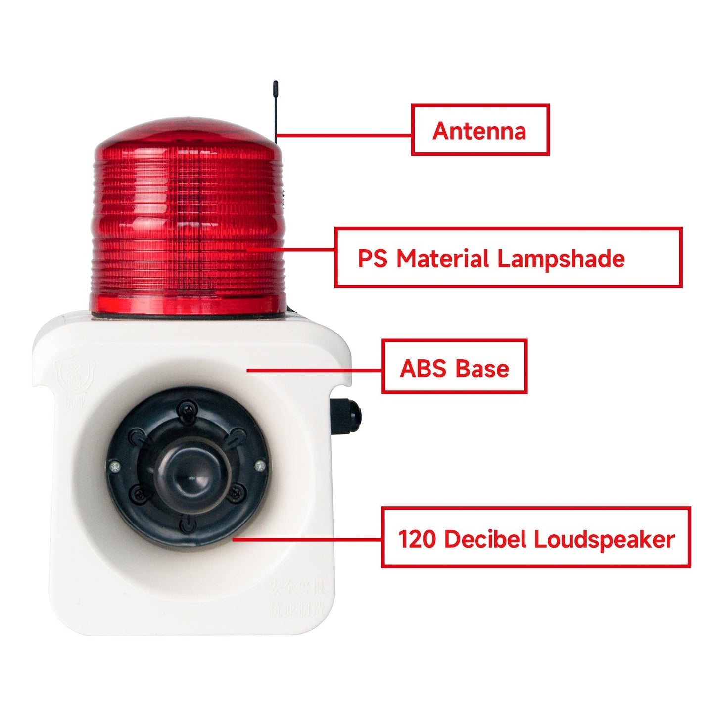 YASONG Wireless Remote Control Alarm Siren(2000m/500m), LED Strobe Warning Light 120dB Horn Power 15W for Loss Prevetion, Warehouse, Factories SLA-800Y