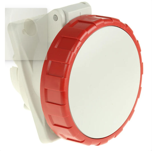Scame IP66, IP67 Red Panel Mount 3P + N + E Heavy Duty Power Connector Socket, Rated At 32A, 415 V x2Pcs