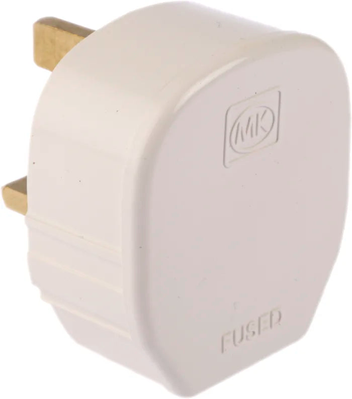 MK Electric UK Mains Plug, 13A White, Cable Mount PVC, Urea Formaldehyde