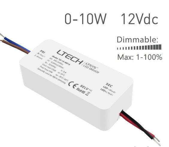 [China] LTECH Constant Voltage TRIAC LED Driver TD-10-MR16-Ballast /Drivers-DELIGHT OptoElectronics Pte. Ltd