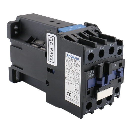 Baomain 3-Pole DC Contactor CJX2-3210 24VDC Coil, 3NO+1NO Auxiliary, 660V 3-Phase, DIN Rail Mount
