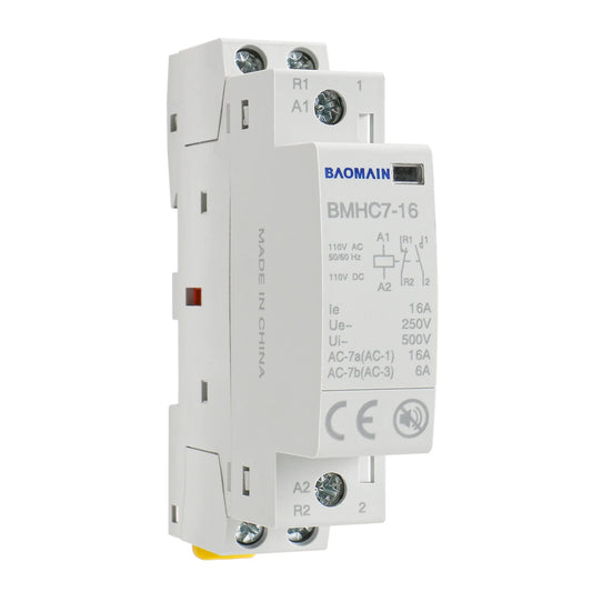 Baomain Hum-free DC/AC Modular Contactor DC/AC/12V/24V/110V/220V Circuit Control 35mm DIN Rail