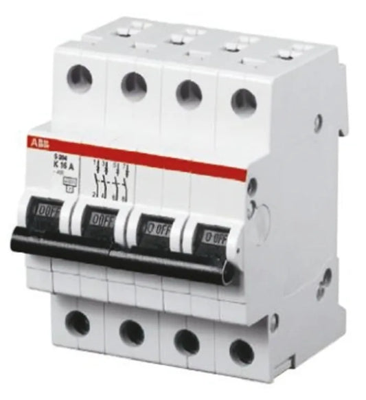 ABB System Pro M Compact S200 MCB, 4P, 63A Curve C, 400V AC, 110V DC, 6 kA Breaking Capacity