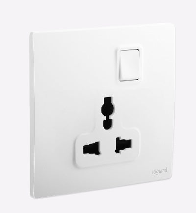 LEGRAND 'MALLIA-SENSES' 281120MWSG 13A 1G UNIVERSAL S/W SOCKET (WHITE)