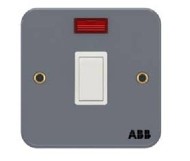 ABB BM171 1-Gang 20A DP Metalclad Switch + Neon m/c