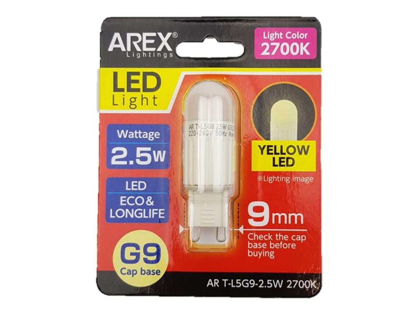 AREX AR T-L5G9-2.5W 2700K Frosted Led Lampu Kuning