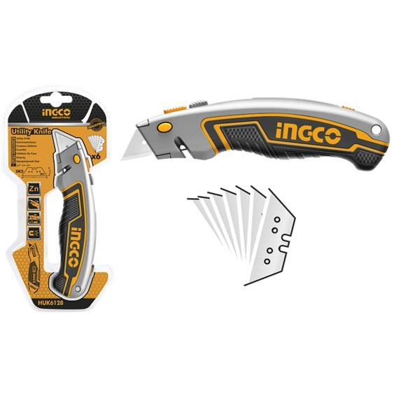 INGCO Utility Knife W/6 SK5 Blades HUK6128 – view 2