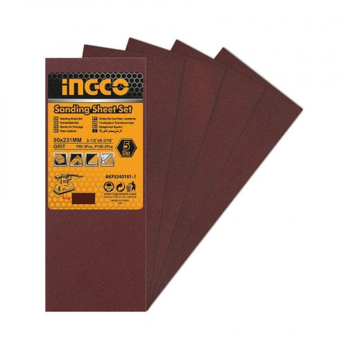INGCO 5pcs Sandpaper 3XP80, 2XP120 145X114mm for PS2408 AKFS140102
