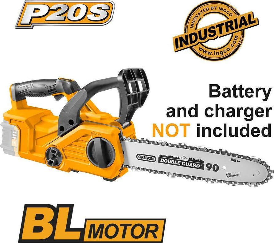 INGCO 20V Brushless Chain Saw 12" 300mm (Bare Unit) CGSLI2001