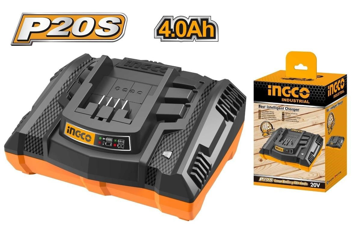 INGCO 20V LI-ION Fast Intelligent Charger (1HR for 4.0Ah) FCLI2003