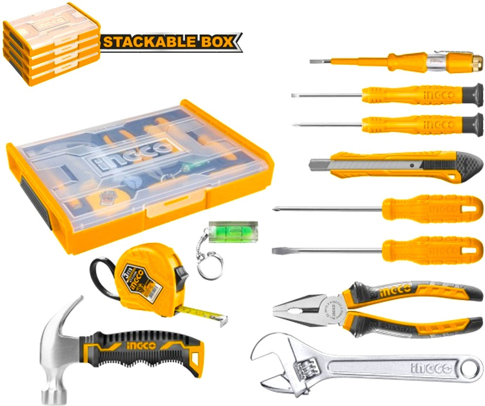 INGCO 11pcs Household Tool + Plastic Box HKTV01 set HKTV01H111
