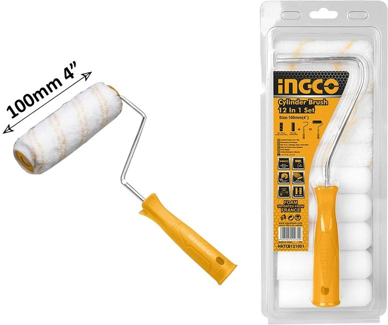 INGCO Paint Roller 4" with 5XACRYLIC, 5XFOAM Refill set HKTCB121001 – view 2