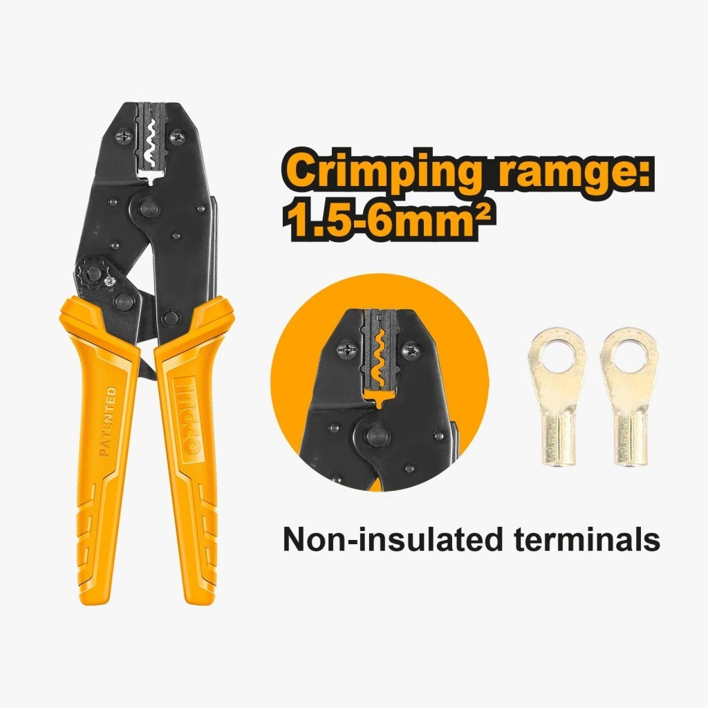 INGCO Non Insulated Terminals Crimping Plier 1.5- 6MM2 HRCPL1506