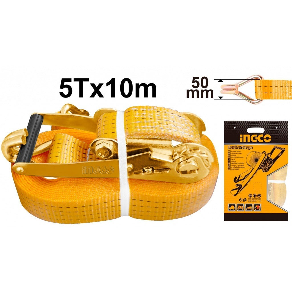 INGCO Ratchet Tie Down 50mm x 10m Heavy Duty 5 Ton Load HRSP5101 – view 2
