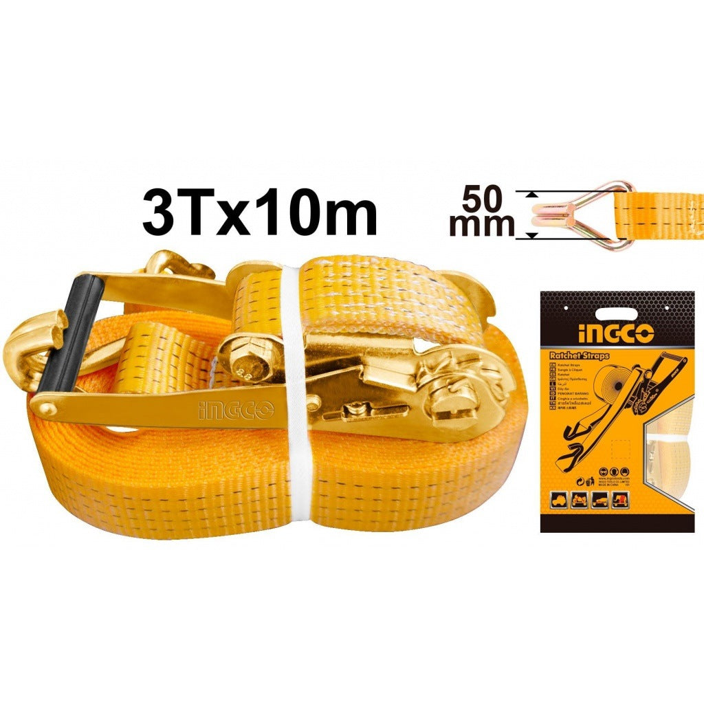 INGCO Ratchet Tie Down 50mm x 10m Heavy Duty 3 Ton Load HRSP3101 – view 2