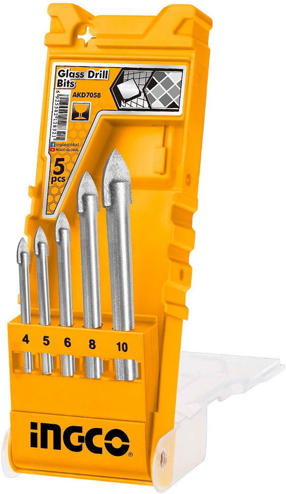 INGCO 5pcs Glass & Tile Drill Bit set 4,5,6,8 & 10mm AKD7058 – view 2