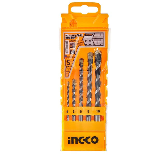 INGCO 5pcs Masonry Drill Bit set 4,5,6,8 & 10mm AKD3051