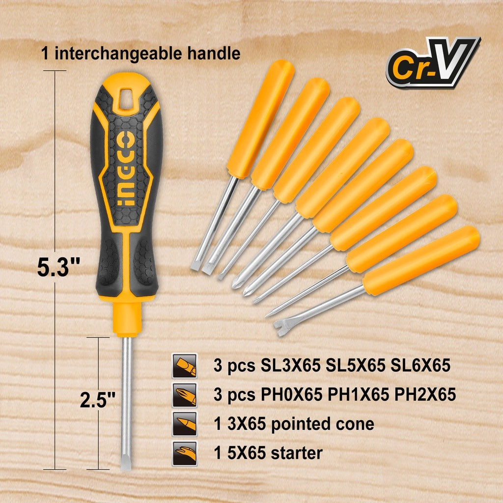 INGCO 9 pcs Interchangeable Screwdriver set AKISD0901 – view 4