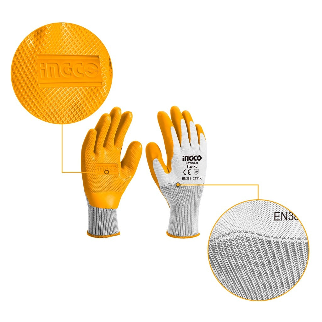INGCO Latex & Cut Resistance Glove HGVL08-XL – view 2