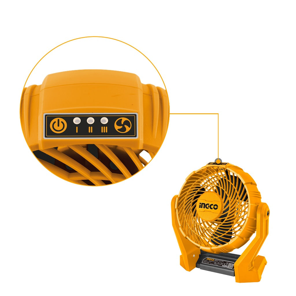 INGCO 20V LI-ION 7" 3 Speed Head Rotating Fan (Bare Unit) CFALI2007 – view 2