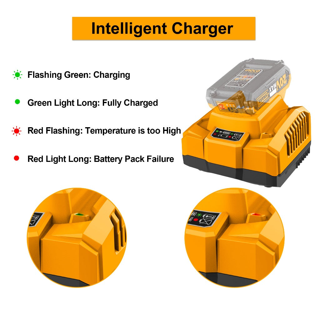 INGCO 20V LI-ION Fast Intelligent Charger 4A FCLI20411 – view 2