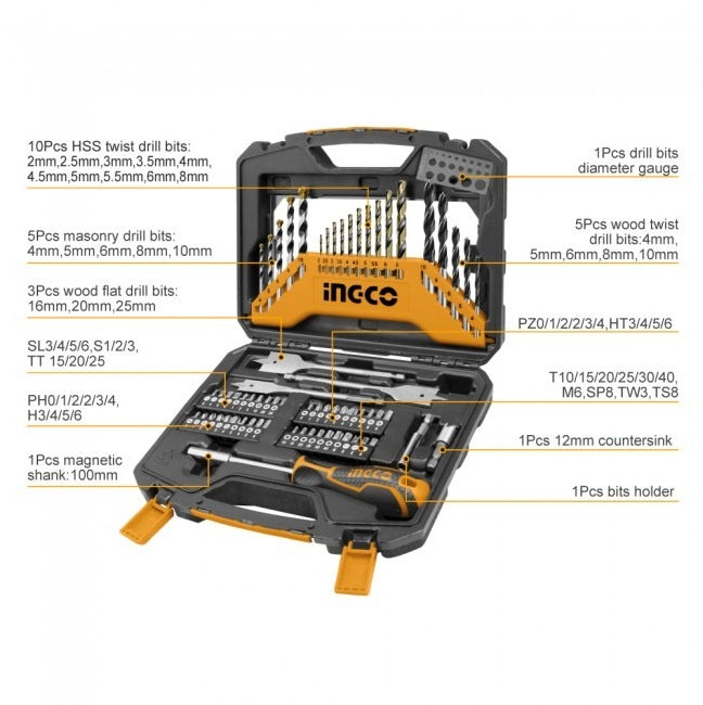 INGCO 67pcs Drill Bit Accessory set HKTAC010671 – view 2