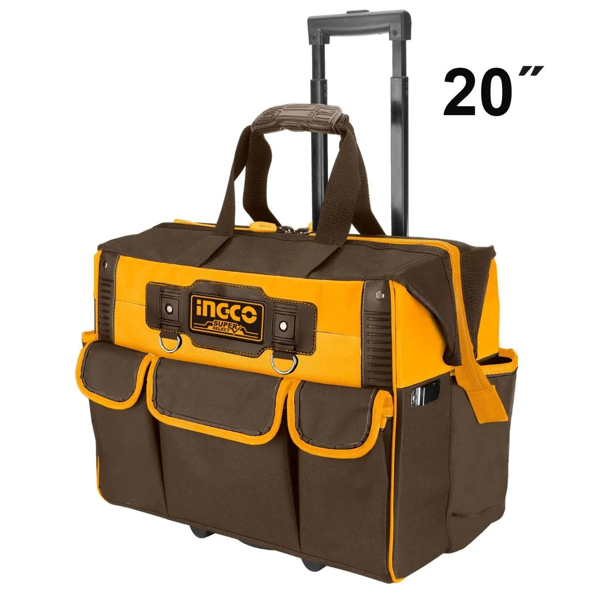 INGCO 20" Telescopic Handle Wheeled Tool Bag 450X280X360mm HRRTB2015