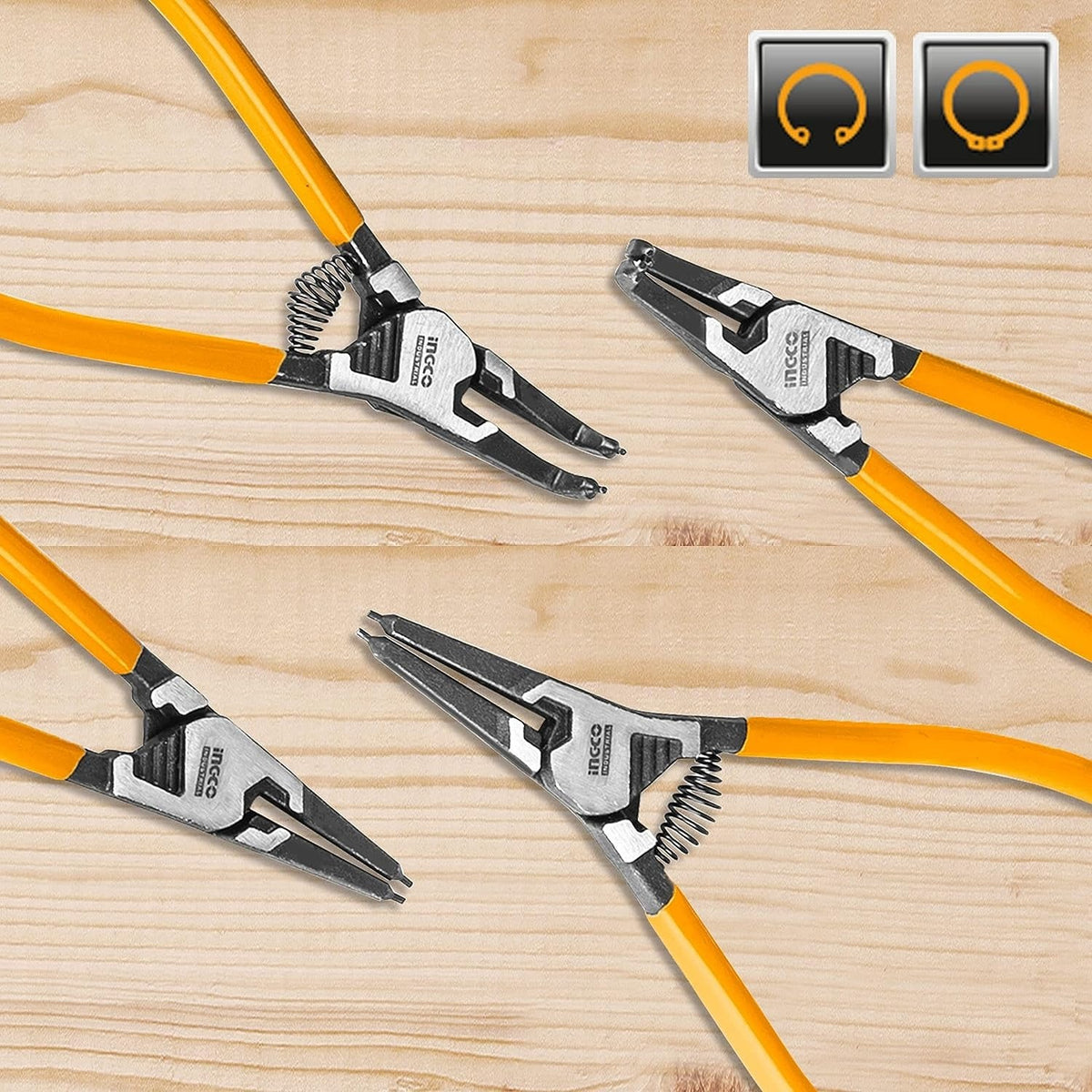 INGCO 4pcs Circlip Plier set 5" 125mm HCCPS26125 – view 4