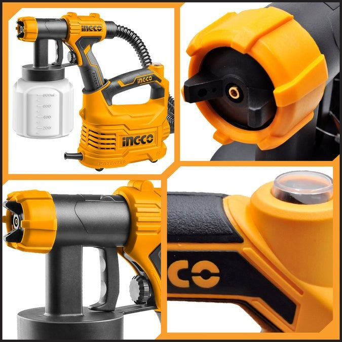 INGCO Hvlp Electric Spray Gun 550W 800ml Container SPG5008 – view 3
