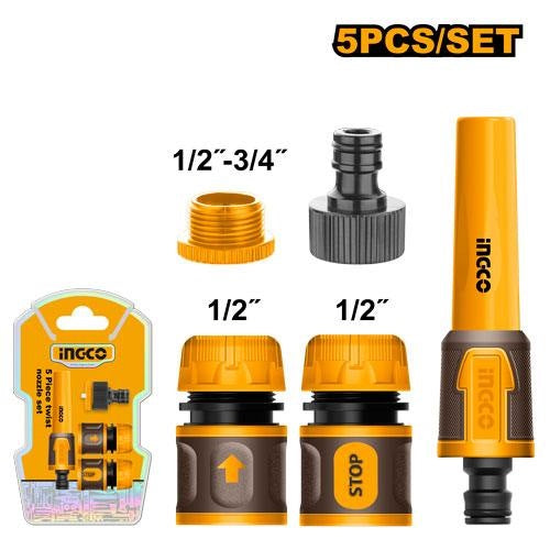 INGCO Water Hose Quick Connector set with Sprayer HHCS05122
