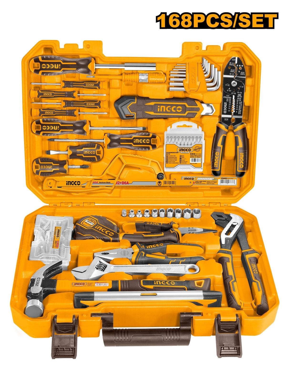 INGCO 168pcs Hand Tool set in Case HKTHP21681